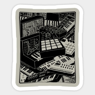 Synthesizer Art for Electronic Musician Sticker